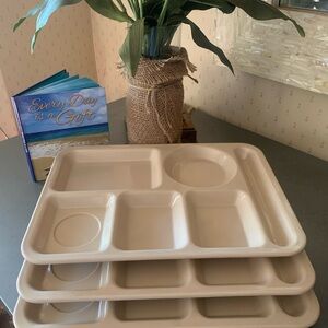TEXAS WARE, Suncoast divided school cafeteria lunch trays, sold as 1 set of 3.